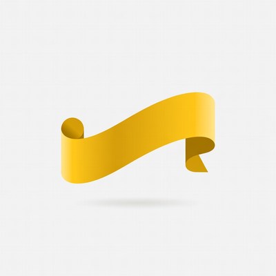 Yellow Curled Ribbon Banner