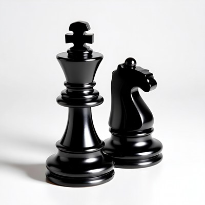 Black Chess King and Knight