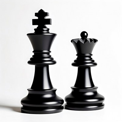 Black Chess King and Queen