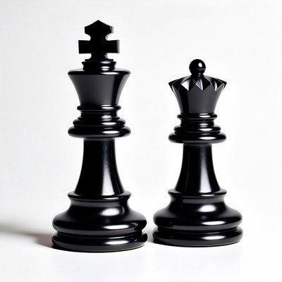 Black Chess King and Queen