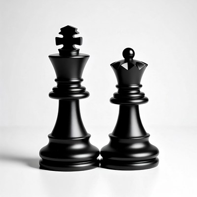 Black Chess King and Queen