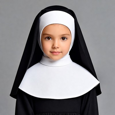 Young girl in nun habit