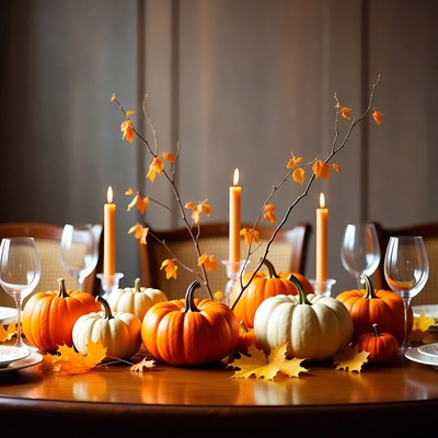 Autumn Pumpkin Candle Centerpiece