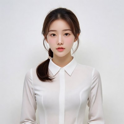 Asian woman in white blouse