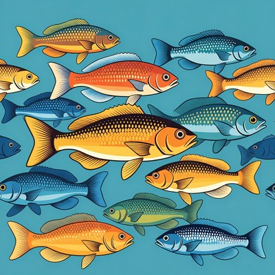 Colorful tropical fish illustration