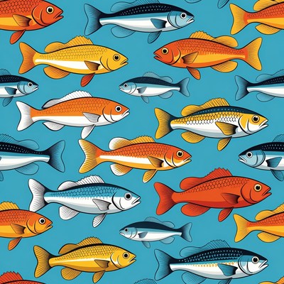 Colorful Fish Seamless Pattern