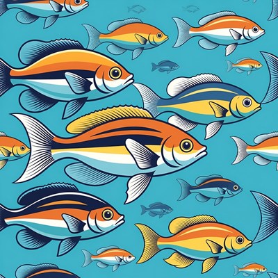 Colorful Tropical Fish Pattern