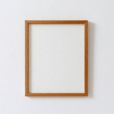 Wooden Frame on White Wall