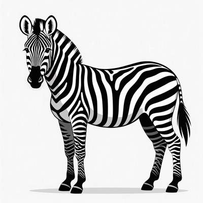Standing zebra illustration