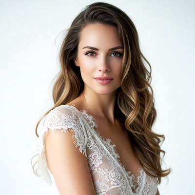 Beautiful woman in lace dress