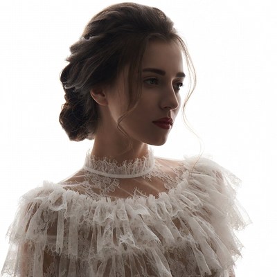 Woman in lace dress silhouette