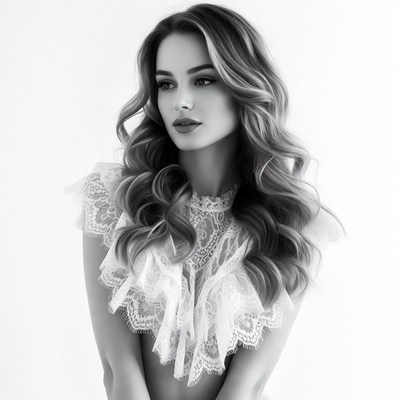 Beautiful woman in lace top