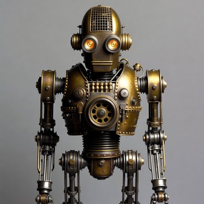 Steampunk Robot Front View