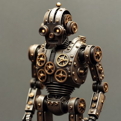 Steampunk Robot with Gears