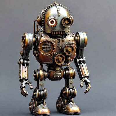 Steampunk Robot with Big Eyes