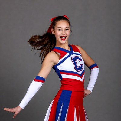 Cheerleader girl smiling in uniform