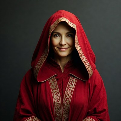Woman in Red Hooded Cloak