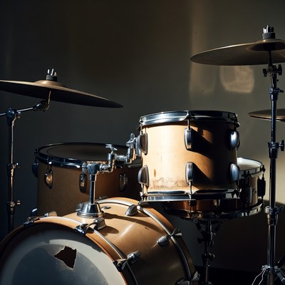 Drum Set on Dark Background