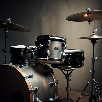 Drum Set on Dark Background
