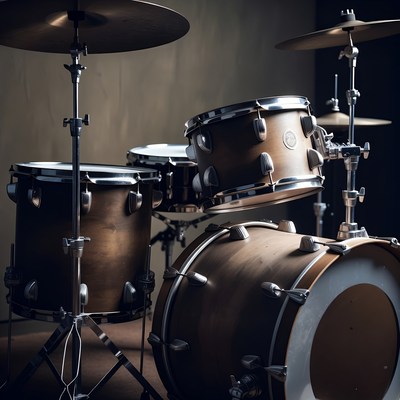 Drum Set on Dark Background