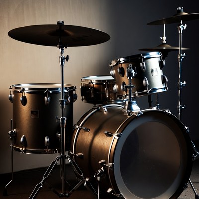 Drum Set on Dark Background