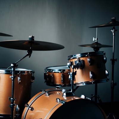 Drum Set on Dark Background