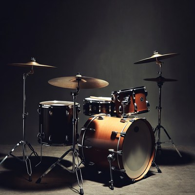 Drum Set on Dark Background