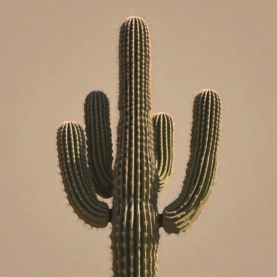 Tall Saguaro Cactus Isolated Background