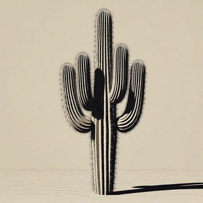 Tall cactus plant isolated background