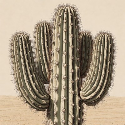 Tall Spiny Cactus Plant