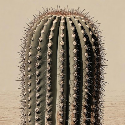 Tall spiny barrel cactus