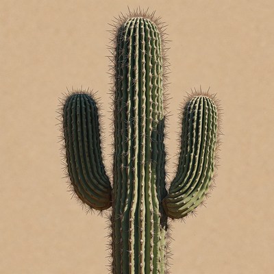 Tall Three-Armed Cactus Plant