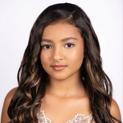 Young girl in pink dress portrait