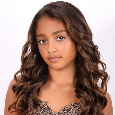 Young girl with curly brown hair