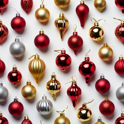 Red Gold Silver Christmas Ornaments