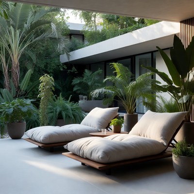 Modern Outdoor Daybed Lounge Area