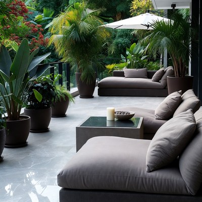 Luxurious Tropical Outdoor Lounge Area