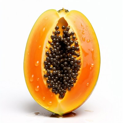 Ripe Papaya Cut in Half