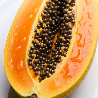 Ripe Papaya Cut in Half