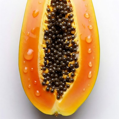 Ripe Papaya Cut in Half
