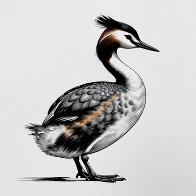 Great Crested Grebe illustration