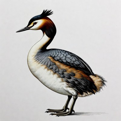 Great Crested Grebe standing