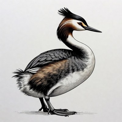 Great Crested Grebe illustration