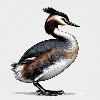 Great Crested Grebe illustration