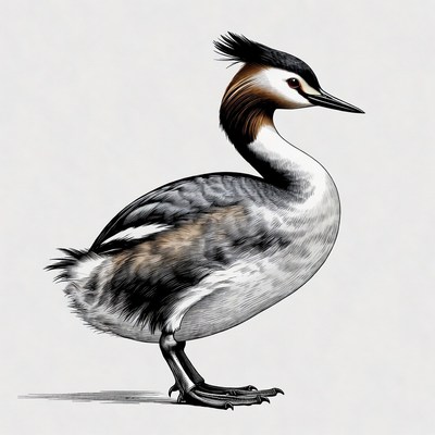 Great Crested Grebe illustration