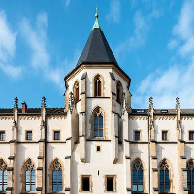 Gothic Revival Building with Turret