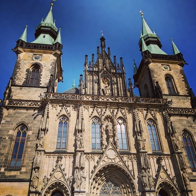 Gothic Church with Green Spires