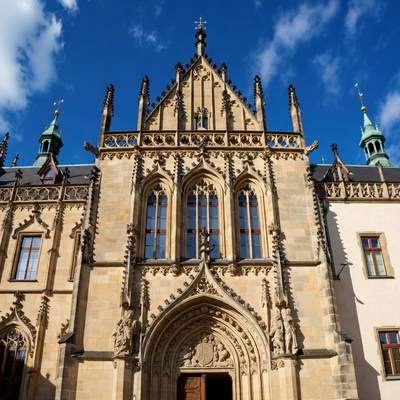 Gothic Castle Facade with Towers