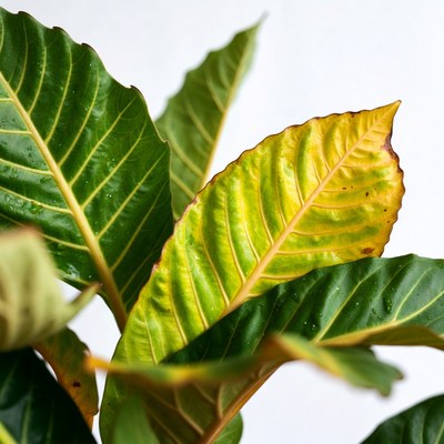 Colorful Ficus Plant Leaves
