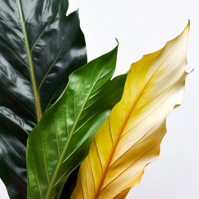 Green and yellow tropical leaves